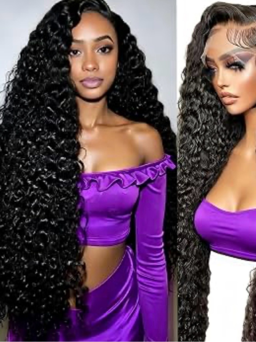 Black Curly Lace Front Wig – Long & Full